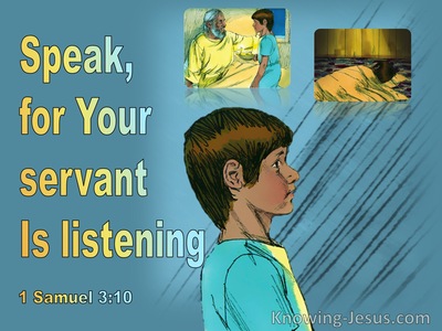 1 Samuel 3:10 Speak You Servant Is Listening (aqua) 